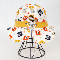 کلاه بچگانه پشت پرچ دار طرح گربه kids9