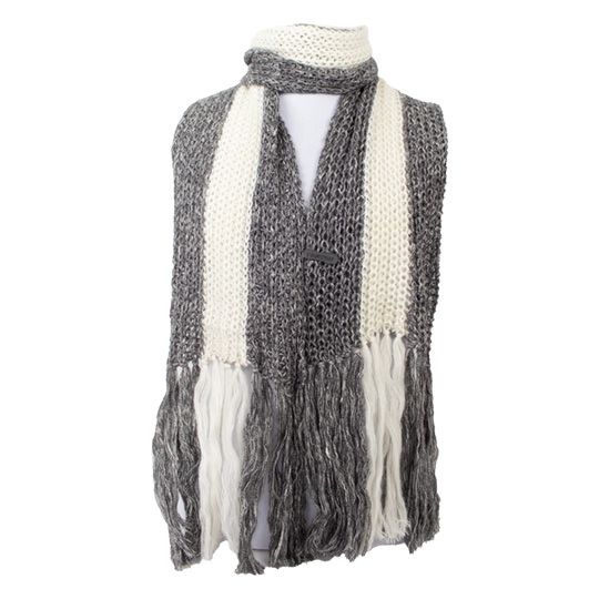 شال ریش‌دار طرح خط shal-sefid