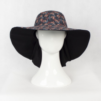 کلاه پشت پیلی‌دار برگ ریز کرم و آبی posht pili4