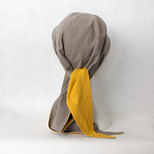 کلاه پشت گره‌ای موشی خردلی gere3-3