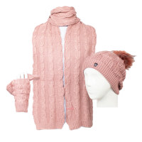 سه تیکه کلاه منگلوله دار طرح مارپیچ soorati