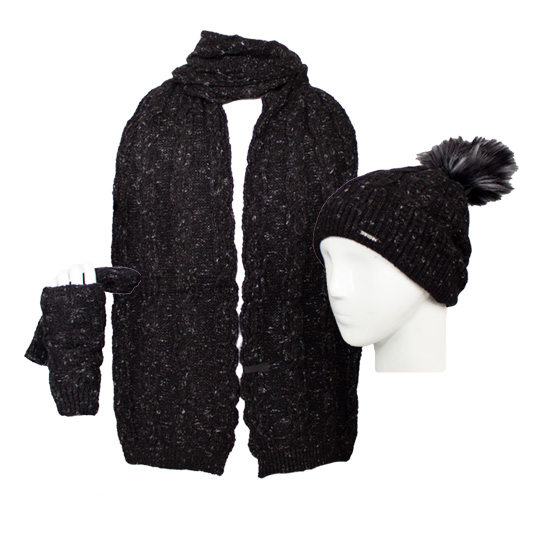 سه تیکه کلاه منگلوله دار طرح مارپیچ 15018toosi