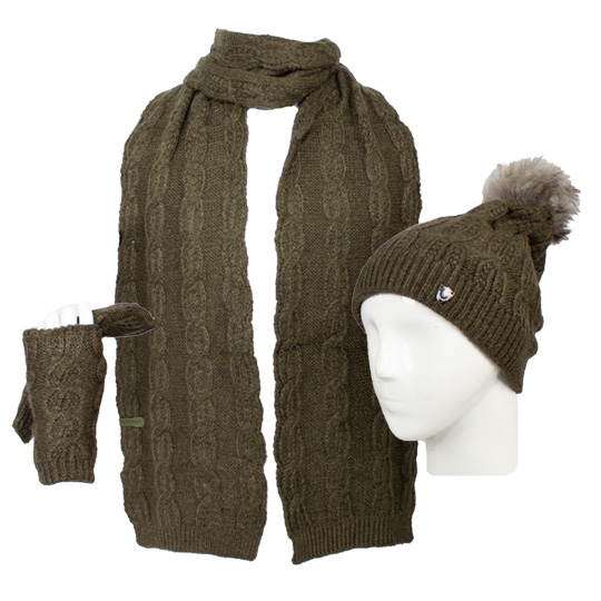 سه تیکه کلاه منگلوله دار طرح مارپیچ sabz-lajani