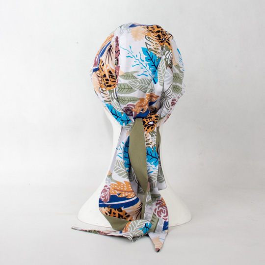 کلاه پشت گره ای طرح هاوایی سفید posht-gere2-3