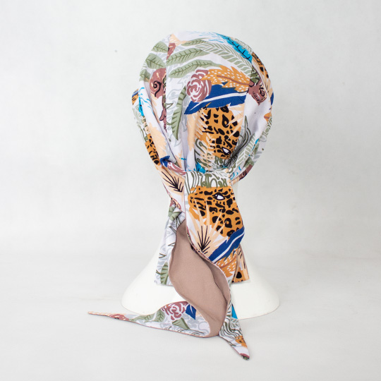 کلاه پشت گره ای طرح هاوایی سفید posht-gere5-3