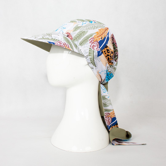 کلاه پشت گره ای طرح هاوایی سفید posht-gere2-2