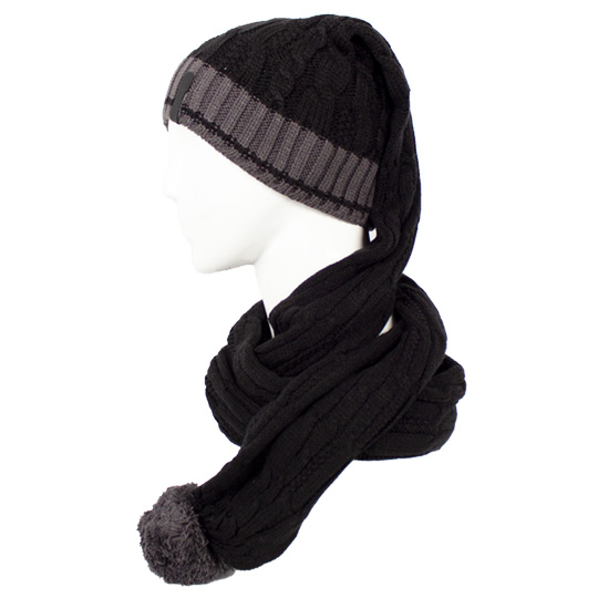 شال کلاهی دو رنگ مارپیچ meshki-toosi