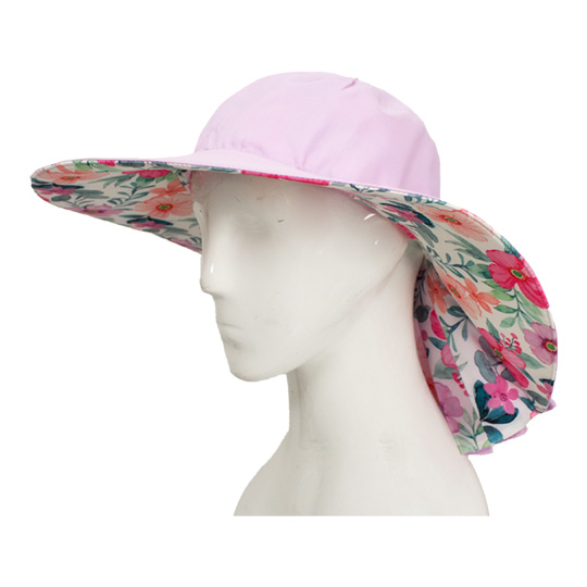 کلاه پشت پیلی دار گل صورتی 11-3