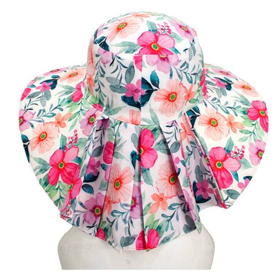 کلاه پشت پیلی دار گل صورتی 11-2