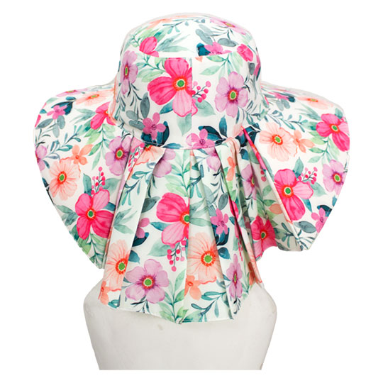 کلاه پشت پیلی دار گل صورتی 12-2