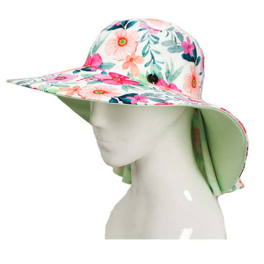 کلاه پشت پیلی دار گل صورتی 12-3