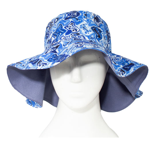 کلاه پشت پیلی و پرچی آبرنگی آبی 2posht-papion