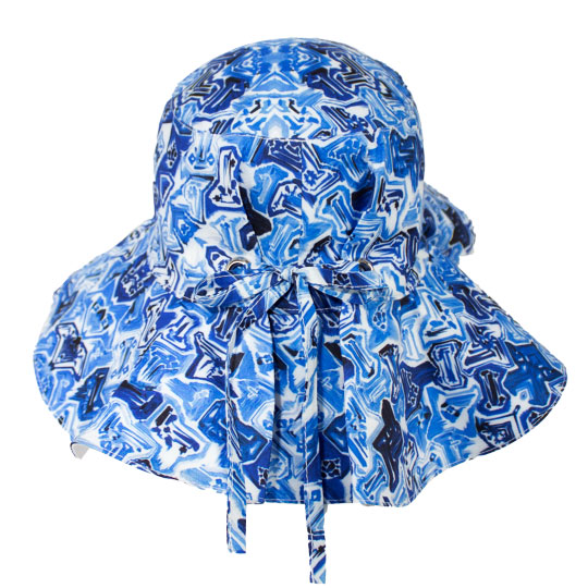 کلاه پشت پیلی و پرچی آبرنگی آبی 17-2poshtpapion