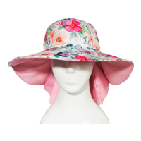 کلاه پشت پیلی دار گل صورتی 3 2posht pili