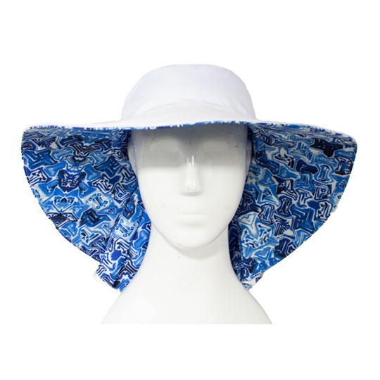 کلاه پشت پیلی دار آبرنگی آبی 12-3poshtpili