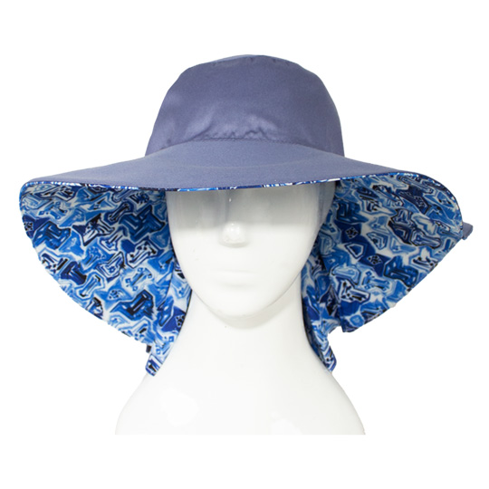 کلاه پشت پیلی دار آبرنگی آبی 5posht-pili