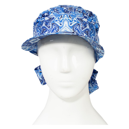 کلاه پشت کش دار آبرنگی آبی 5poshtgere