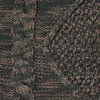 سه تکه آران مارپیچ مولینه کلاه فرانسوی و شال گردنی و دستپوش مارپیچ مولینه زرشکی