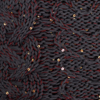 سه تکه آران مارپیچ طرح قلب پولک کلاه فرانسوی و شال گردنی و دستپوش پولکی خردلی