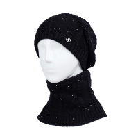 دو تکه مارپیچ خط قلب با نخ مروارید کلاه فرانسوی و شال گردنی طرح خط قلب نخ مروارید آبی روشن