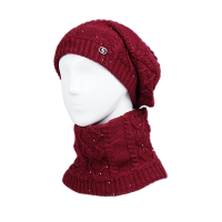 دو تکه مارپیچ خط قلب با نخ مروارید کلاه فرانسوی و شال گردنی طرح خط قلب نخ مروارید آبی روشن