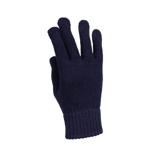 سه تکه آران طرح گندم دستکش-تاچ-سرمه-ای