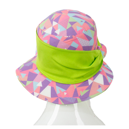 کلاه بغل پاپیون بندی طرح مثلث بنفش 1-3