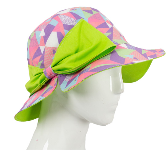 کلاه بغل پاپیون بندی طرح مثلث بنفش 1-2