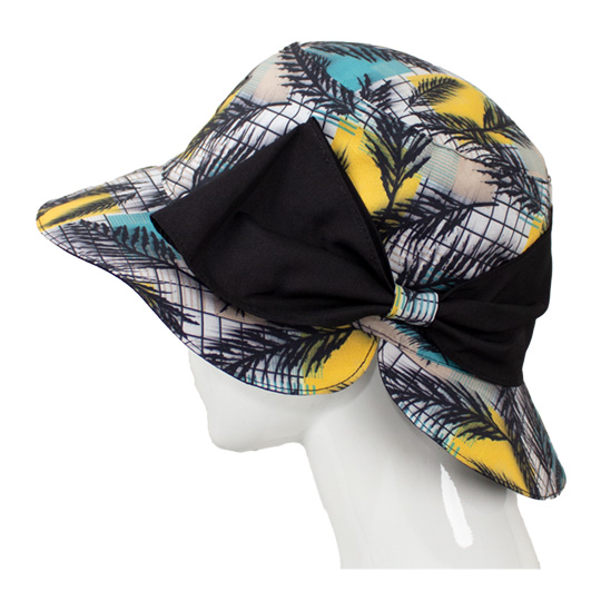 کلاه بغل پاپیون بندی طرح برگ مربع 2-1