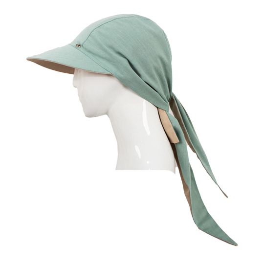 کلاه گره ای ساده کرم پسته ای 3-2