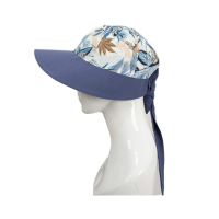 کلاه شش پر نقاب گل آبی برگ بژ neghab1 2