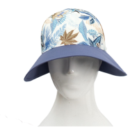 کلاه شش پر نقاب گل آبی برگ بژ neghab1 2