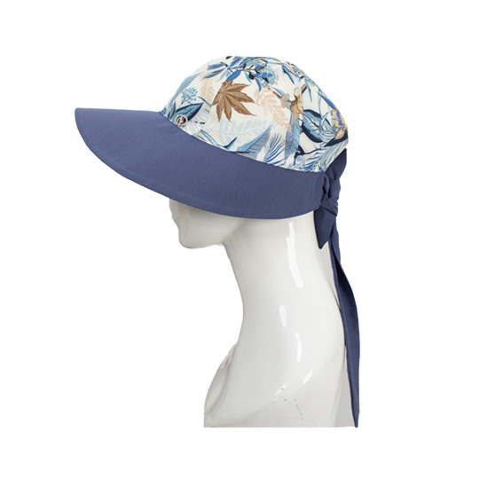 کلاه شش پر نقاب گل آبی برگ بژ neghab1-2