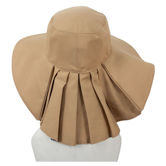 کلاه پیلی دار گل آبی برگ بژ 5-3