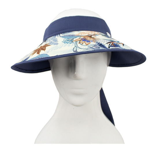 نقاب بلند طرح گل ابی برگ بژ 4-3