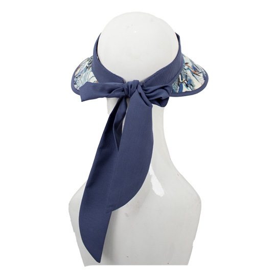 نقاب بلند طرح گل ابی برگ بژ 4-1