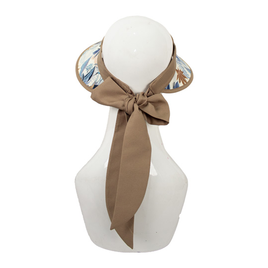 نقاب بلند طرح گل ابی برگ بژ 1-1