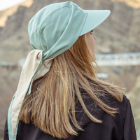 کلاه گره ای ساده کرم پسته ای 3 4