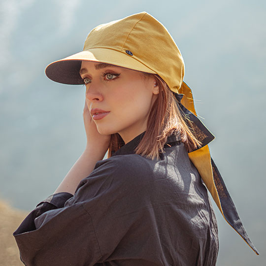 کلاه گره ای مشکی خردلی 5