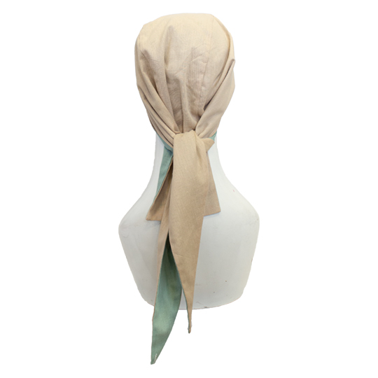 دستمال سر گره ای پسته ای-کرم 6-4