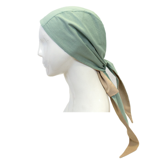 دستمال سر گره ای پسته ای-کرم 6-2