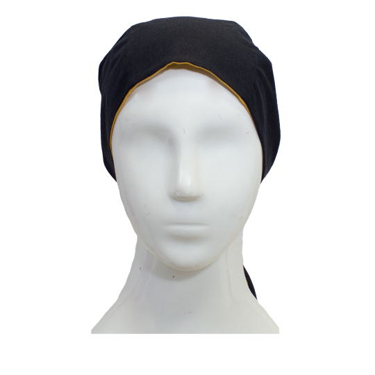 دستمال سر گره ای مشکی-خردلی 2-3