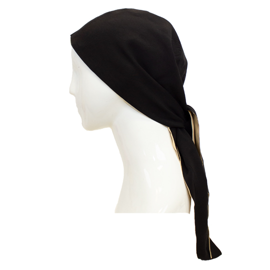 دستمال سر گره ای کرم-مشکی 3-2