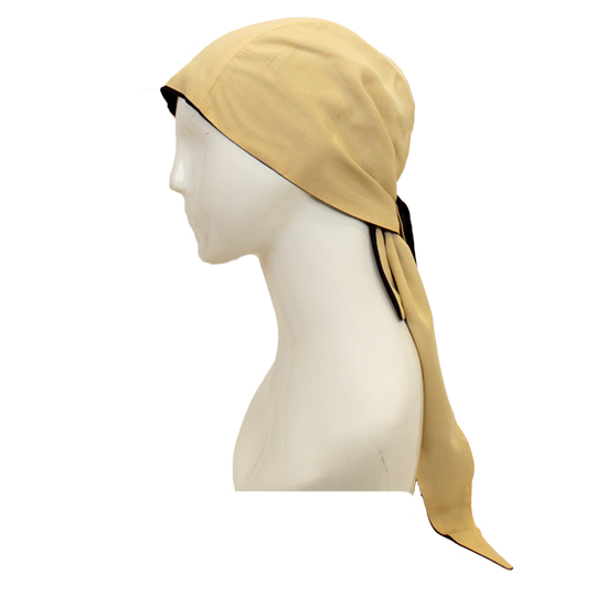 دستمال سر گره ای کرم-مشکی 3-5