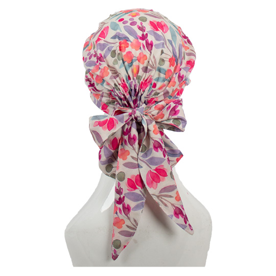 کلاه پشت کش دار گلدار طرح آبرنگی 2-1