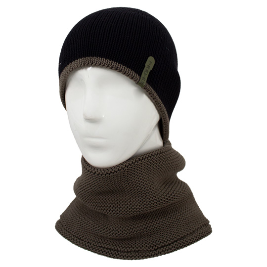 دو تکه بافت رو ساده دورو کلاه-دورو-شال-رینگی-بافت-مشکی