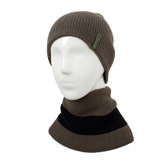 دو تکه بافت رو ساده دورو کلاه-دورو-شال-رینگی-بافت-دو-رنگ-مشکی