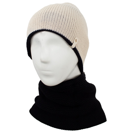 دو تکه بافت رو ساده دورو کلاه-دورو-شال-رینگی-بافت-کرم