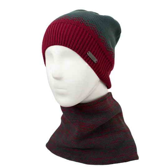 دو تکه ژاکارد طرح مثلث حاشیه کلاه-و-شال-مثلث-حاشیه-سبز