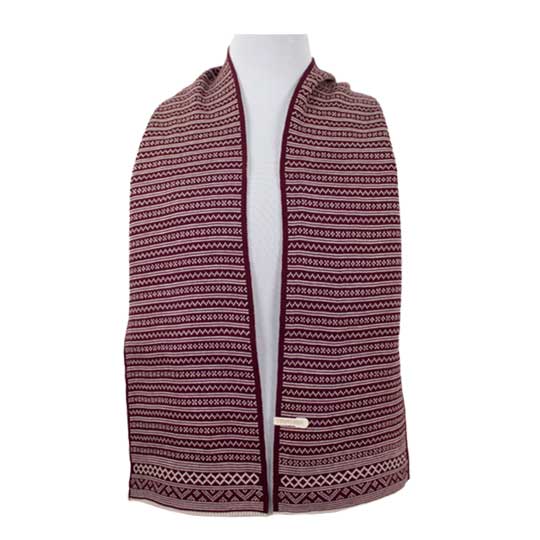 سه تکه طرح ژاکارد ریز شال-ژاکارد-زرشکی